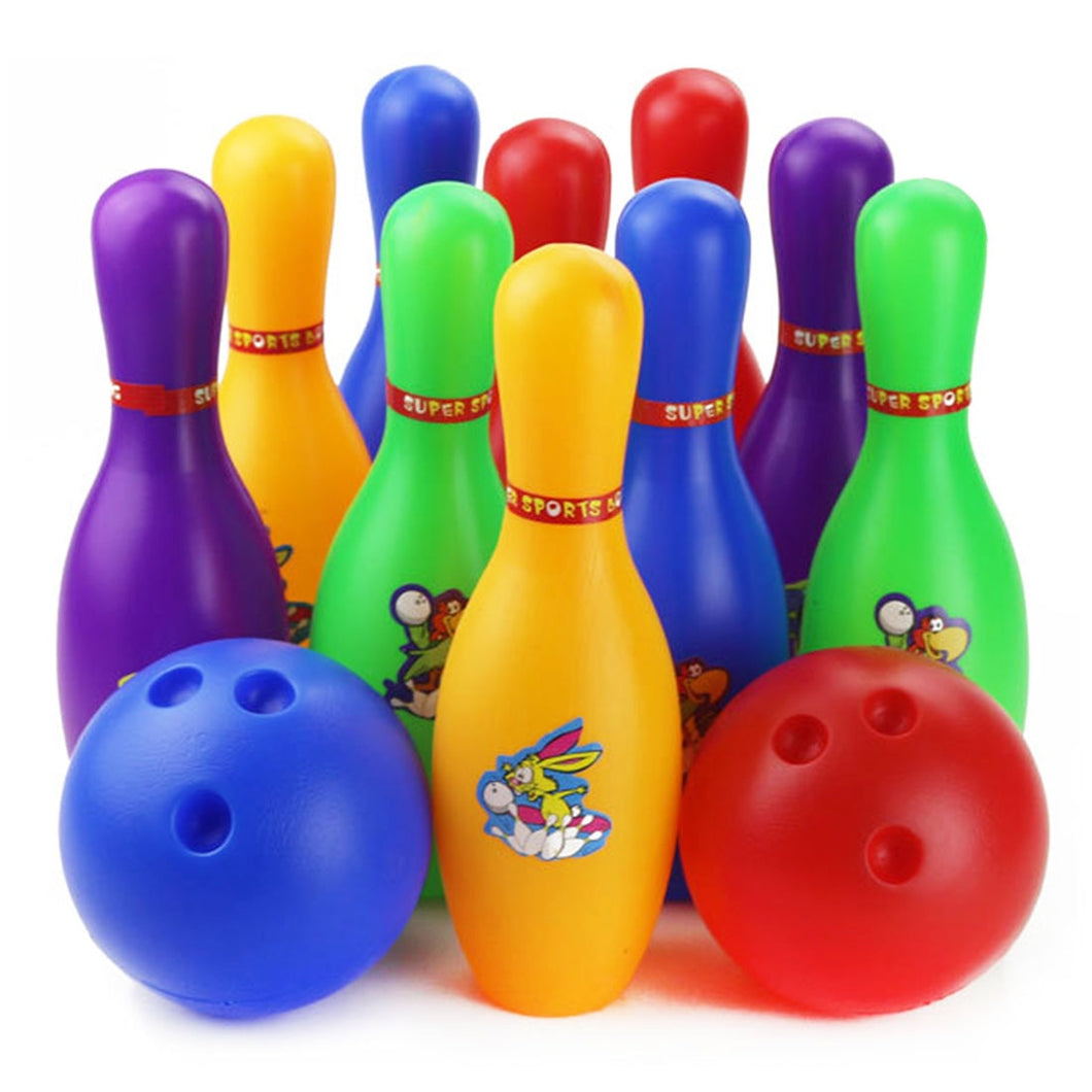 Colorful Standard 12 Piece Bowling Set w/ 10 Pins, 2 Bowling Balls